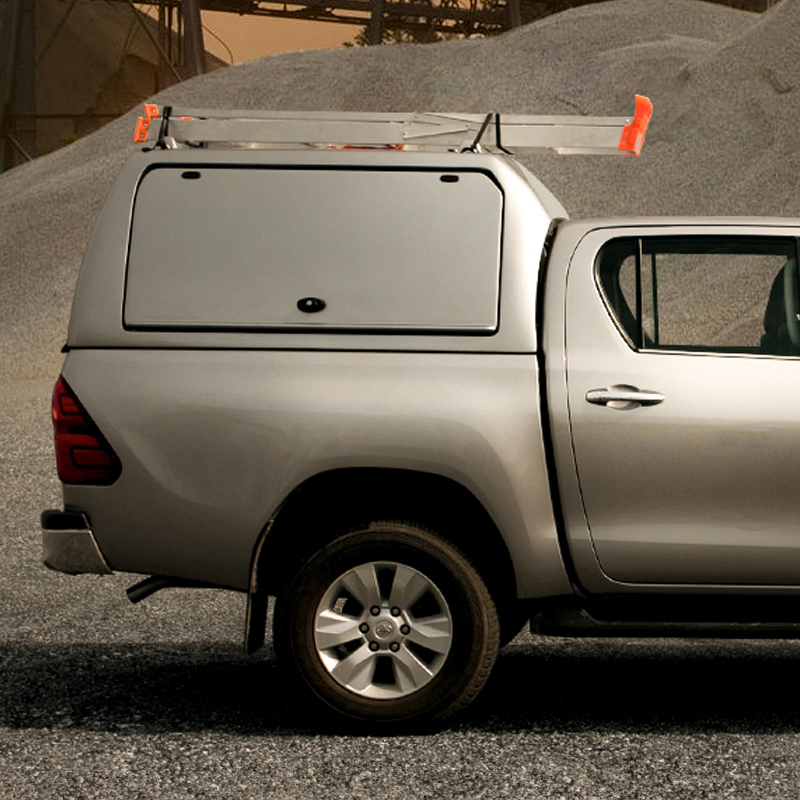 Toyota Hilux 2016- ProTop High Roof Gullwing Canopy in 040 White with Glass Rear Door - Central Locking