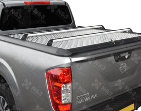 NISSAN NAVARA NP30016 ON DOUBLE CAB MOUNTAIN TOP ALLOY CHEQUER PLATE TONNEAU COVER MT2 NI90 A01