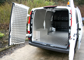 Mercedes Vito fully lined in Aluminium Chequer Plate