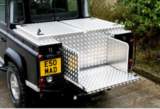 Land Rover Aluminium Storage Box with gull wing lid
