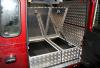 Land Rover Aluminium Boxes open on the gas struts.