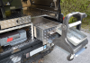 Grinder fitted onto the front of the left hand side drawer with fire fitted onto a drawer unit above.