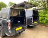 Chequer plate canopy with extended doors on Isuzu Dmax
