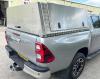 New Toyota Hilux Invincible 2022 Double Cab Pickup, colour coded in silver, with plain doors and chequer plate body.