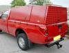 Side view of colour coded canopy on Mitsubishi Single Cab