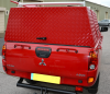 Rear view of standard door on Single Cab Gullwing Canopy